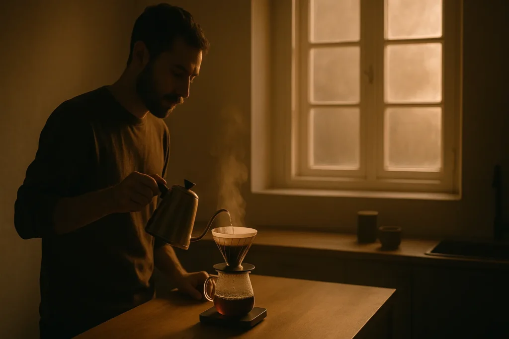 El silencio mientras se prepara el café